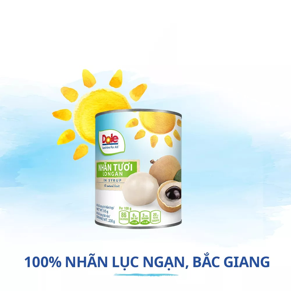[MUA 1 TẶNG 1]Nhãn Tươi Dole (565g)
