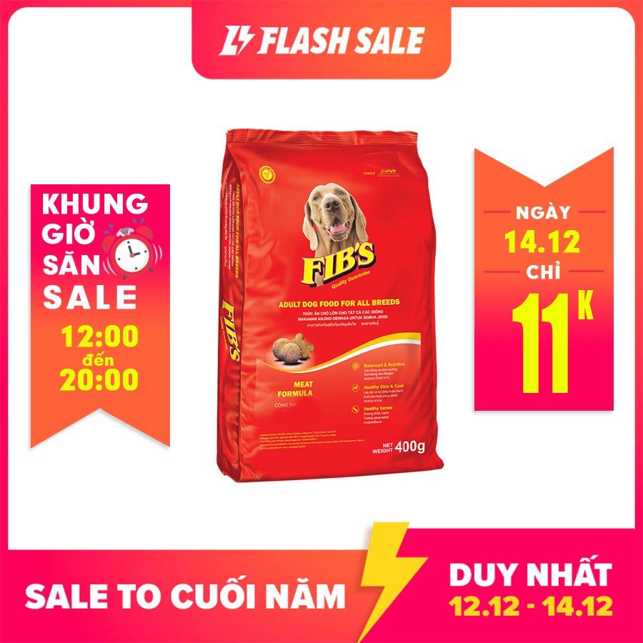Thức ăn cho chó trưởng thành FIBS 400g và 1.5kg - Vị Thịt Bò - [Nông Trại Thú Cưng]