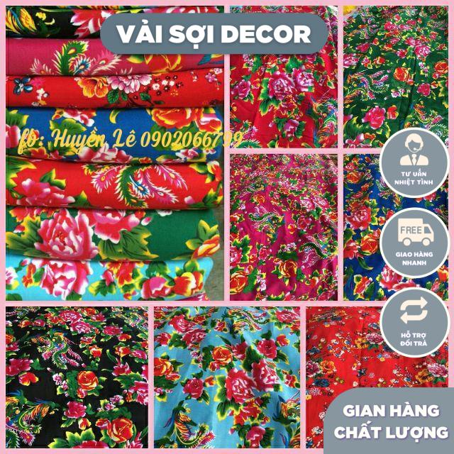 Vải chăn con công hồng sen (khổ vải 160cm x 97cm dài vô cùng)
