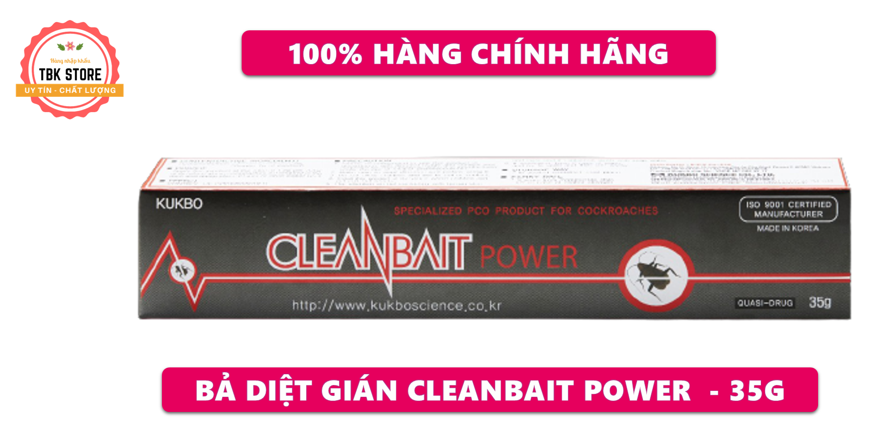 BẢ DIỆT GIÁN CLEANBAIT POWER  KUBO HÀN QUỐC – 35G