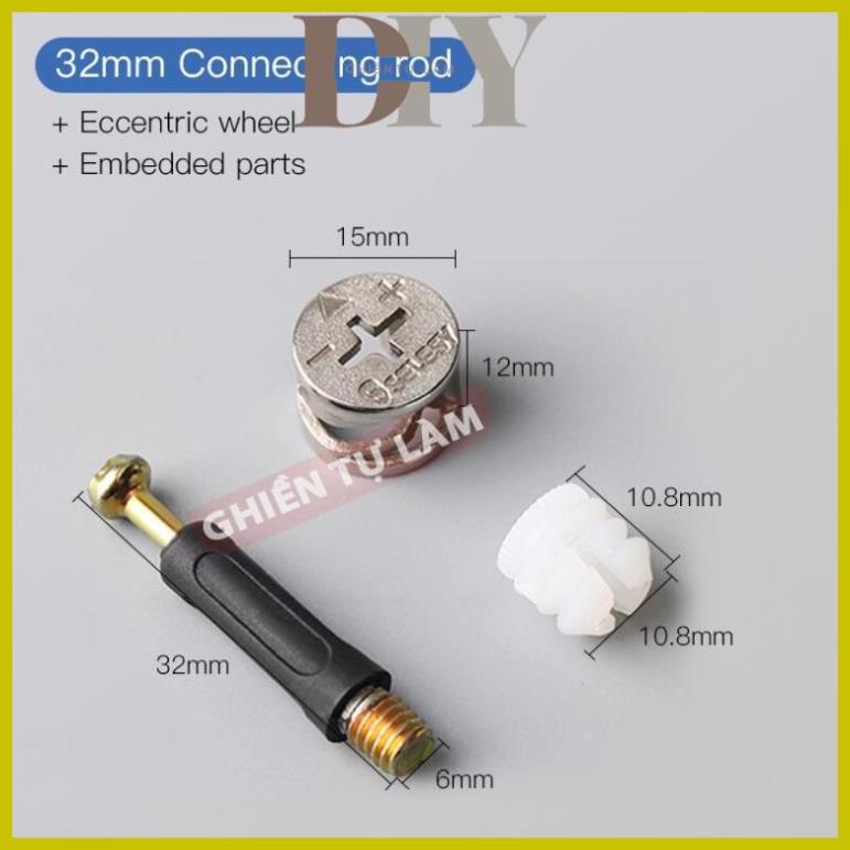 Bộ ốc cam liên kết chốt gỗ loại cao cấp