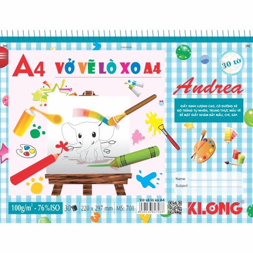 Vở vẽ lò xo xé a4 - 30 tờ; ms: 708