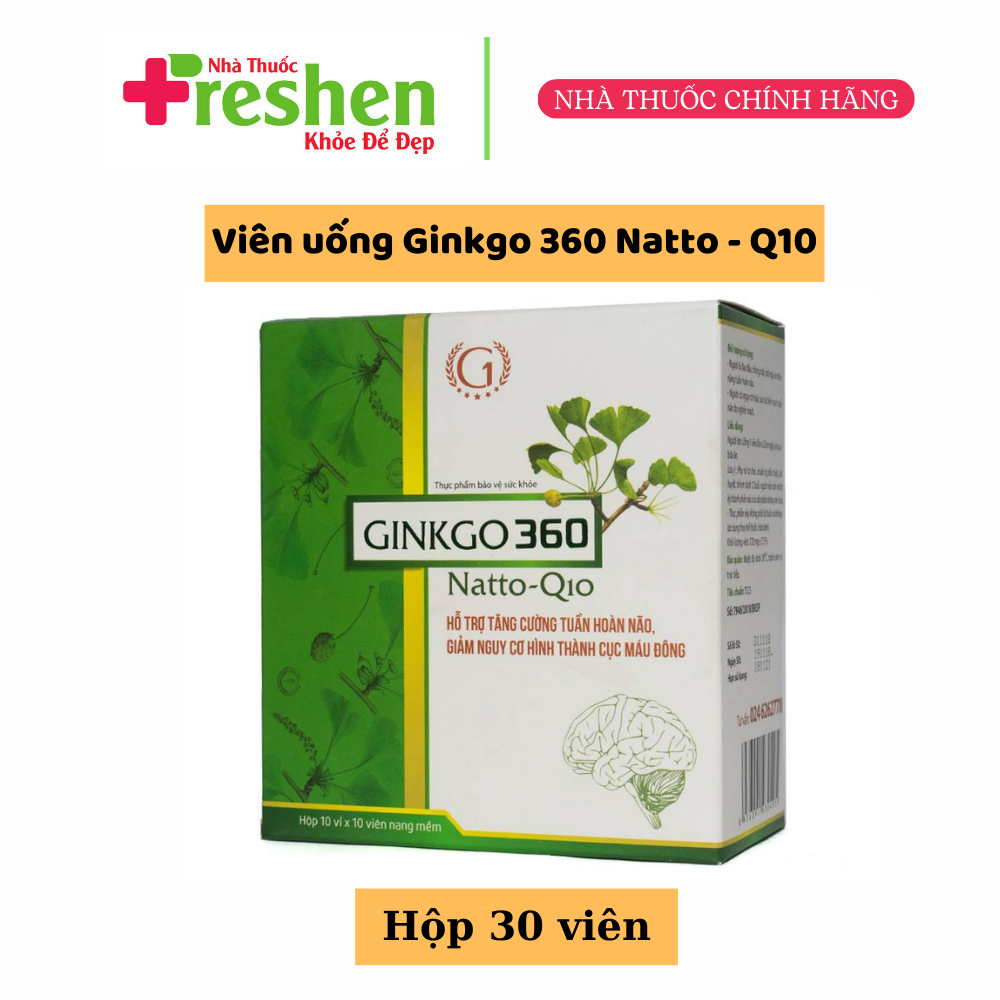 [HCM]GINKGO 360 Natto Q10 - TĂNG CƯỜNG TUẦN HOÀN VÀ LƯU THÔNG MẠCH MÁU NÃO