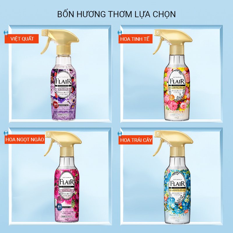 XỊT THƠM VÀ LÀM PHẲNG QUẦN ÁO KAO 270ml