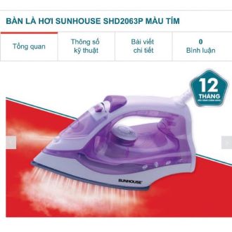 Bàn là hơi nước Sunhouse SHD2065P