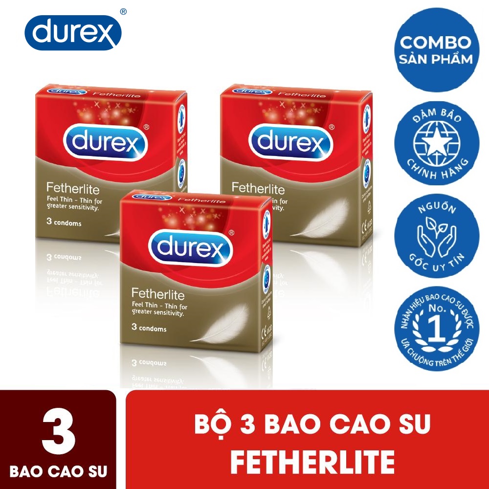 Bộ 3 Bao cao su Durex Fetherlite 3 bao