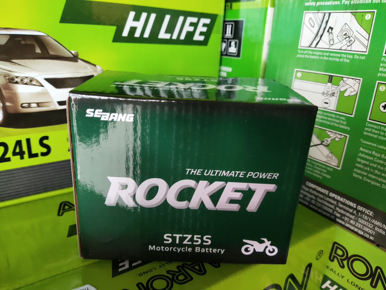 BÌNH ẮC QUY KHÔ ROCKET STZ5S 12V-4AH