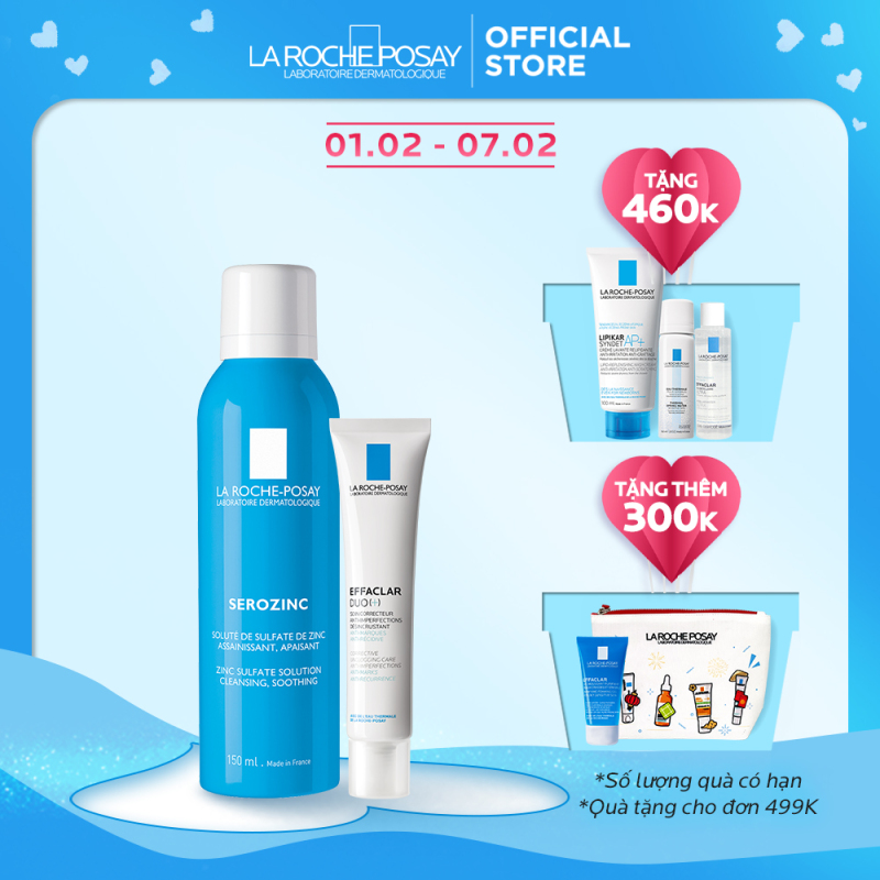Bộ sản phẩm giảm dầu, giảm mụn ngừa thâm hiệu quả sau 12h La Roche-Posay Effaclar Duo+ giá rẻ