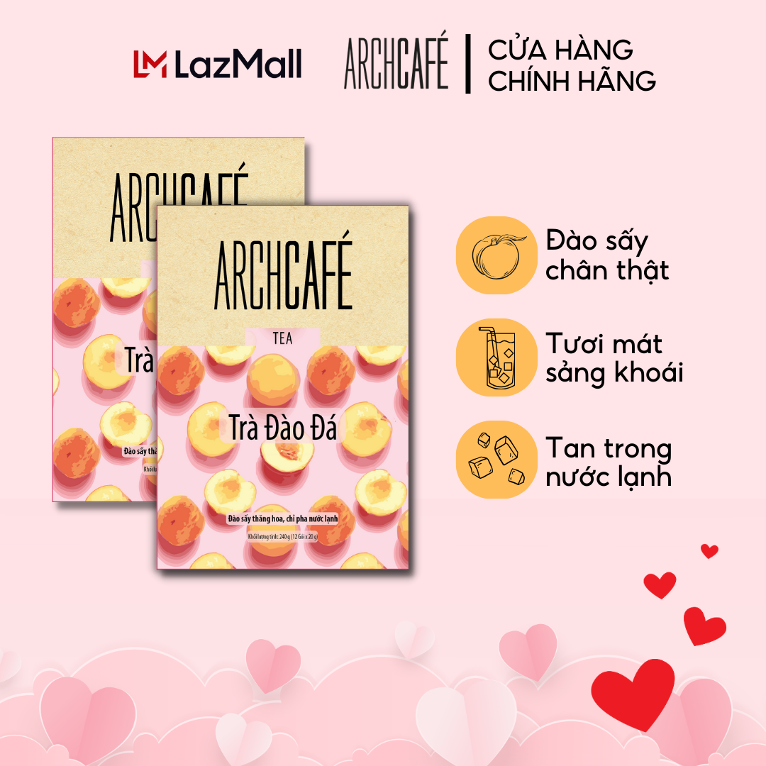 Combo 2 Iced Peach tea- Archcafé Instant Fruit Tea (Box 12 packs x 20g)