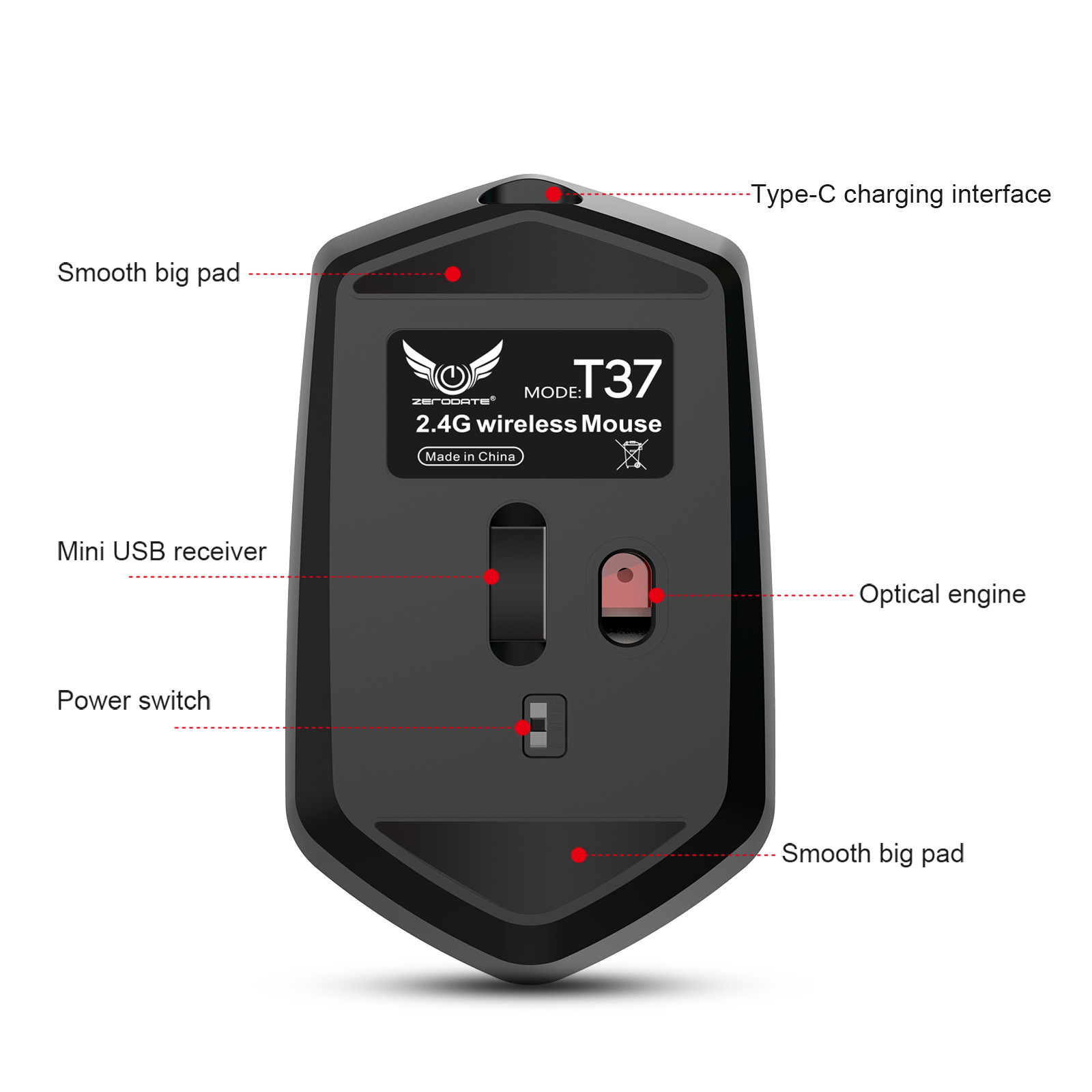 Chuột Bluetooth Gaming Zerodate Cao Cấp