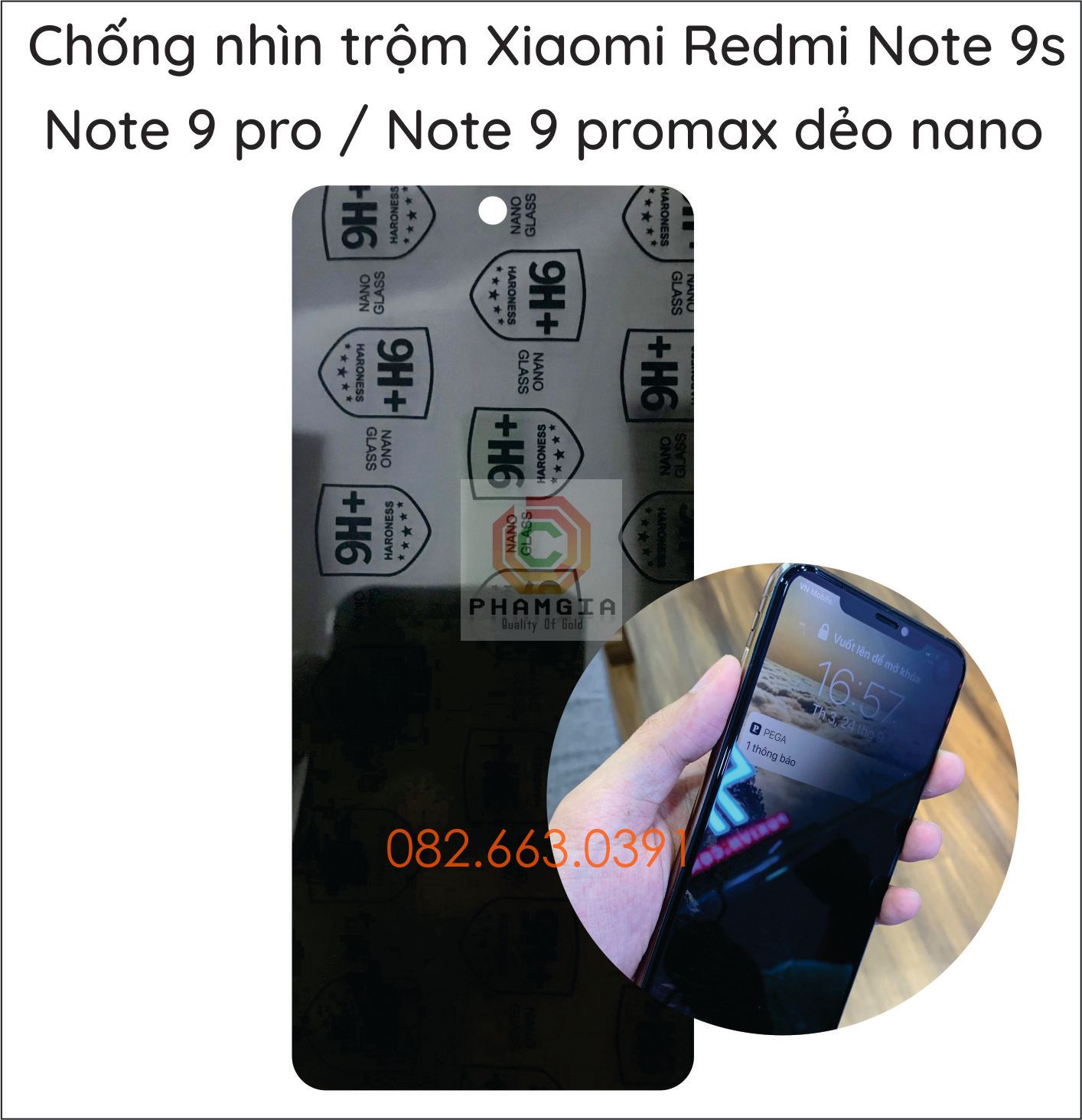 Dán cường lực chống nhìn trộm Xiaomi Redmi Note 9 / Note 9s / Note 9 pro / Note 9 pro max dẻo nano