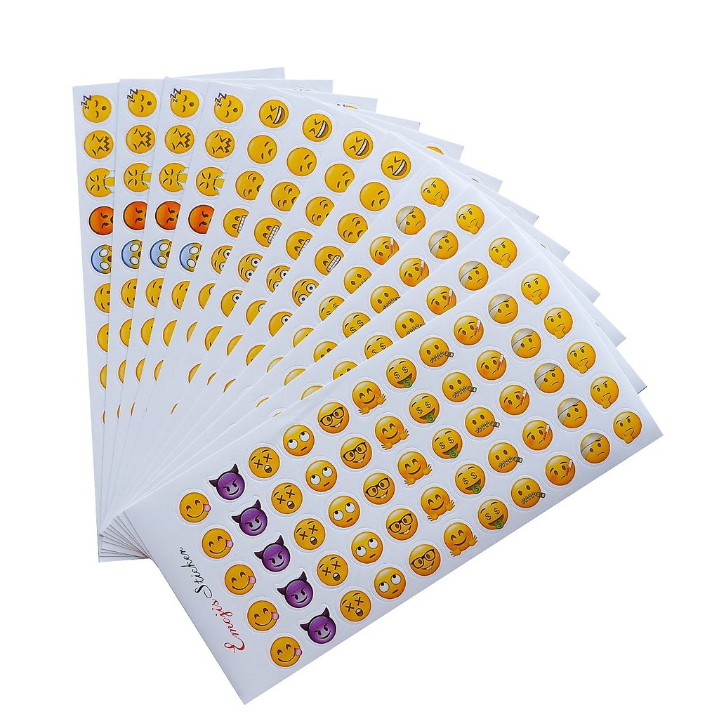 [HCM]Bộ 12 tấm sticker trang trí (Emoji Stickers)