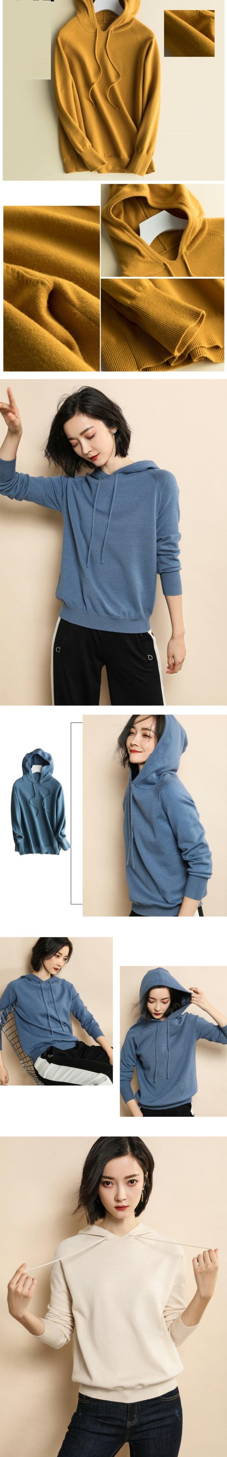 Áo hoodie len nữ thu đông 2019