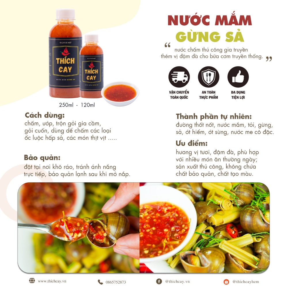 Combo 05 chai nước chấm bán chạy  Thích Cay 250ml