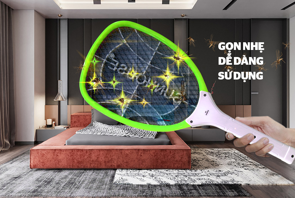 Vợt muỗi SUNHOUSE SHE-E350 MÀU XANH