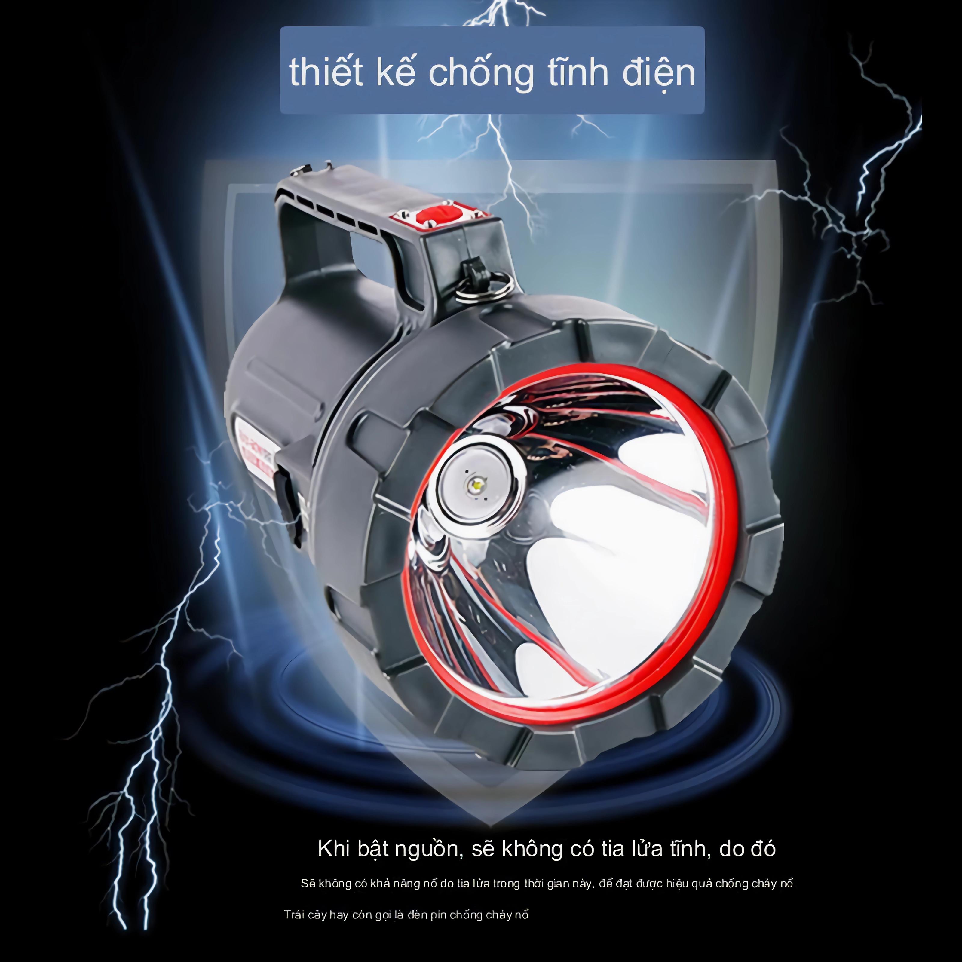 Đèn pin chống cháyy nổo ánh sáng mạnh có thể sạc lại ngoài trời siêu sáng đa chức năng chống nước