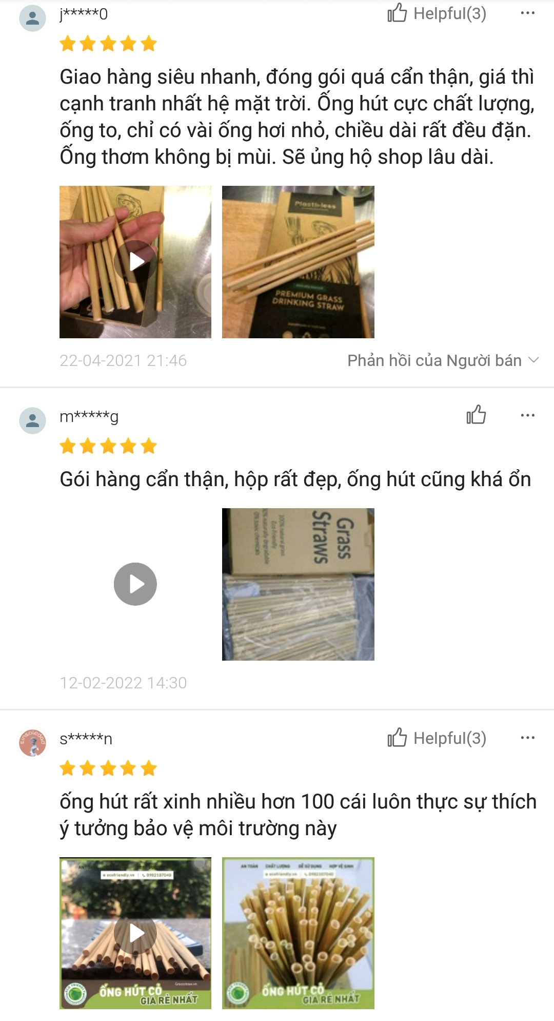 [Combo 2 Hộp] Ống hút cỏ bàng 20 cm - 100 ống/hộp