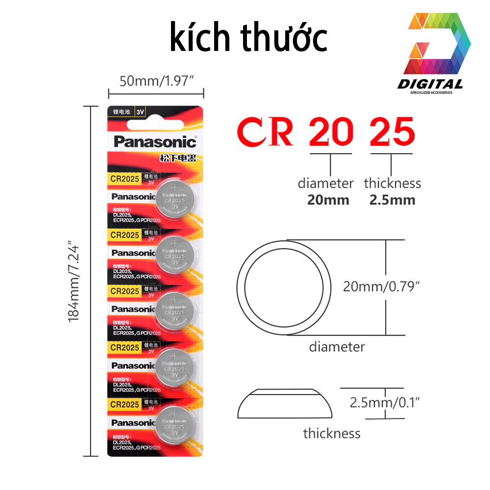 Pin Panasonic Cmos CR2025 Lithium 3V Chính Hãng