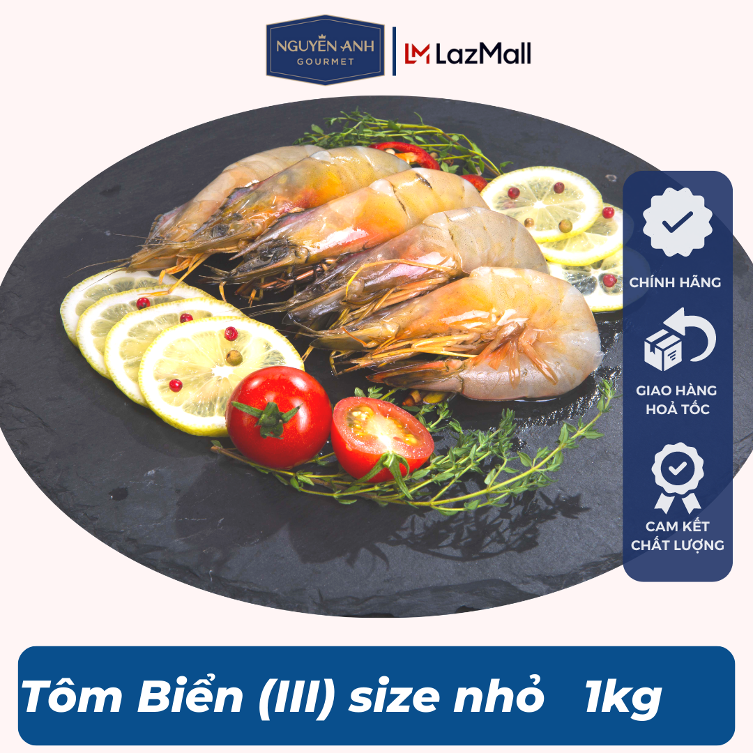 Tôm thẻ biển tươi Phú Quốc Nguyên Anh đặc sản Phú Quốc hải sản tươi sống như cá, tôm tươi, mực tươi loại 500gr Hải Sản Nguyên Anh.