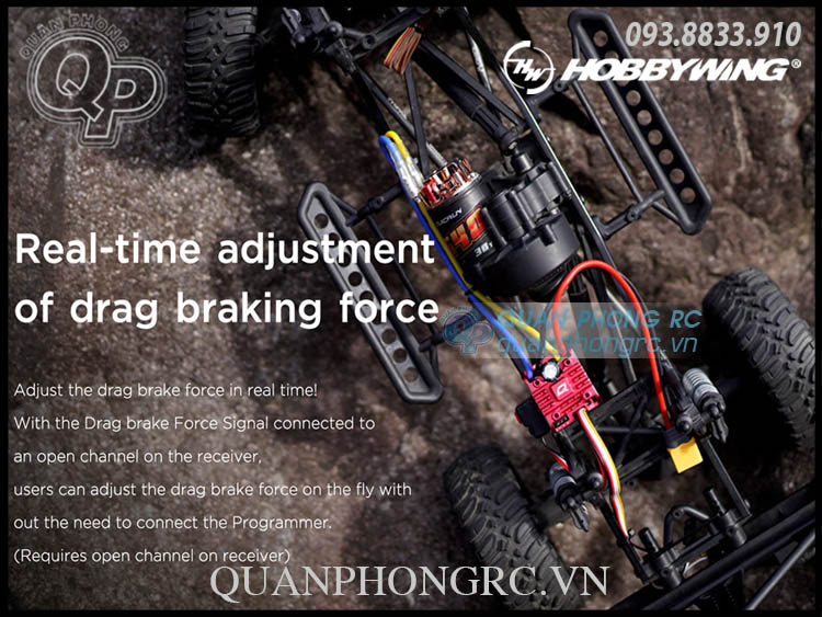 Hobbywing QuicRun WP 1080 G2 80A Brushed ESC For 1:10 Rock Crawler (30120202)