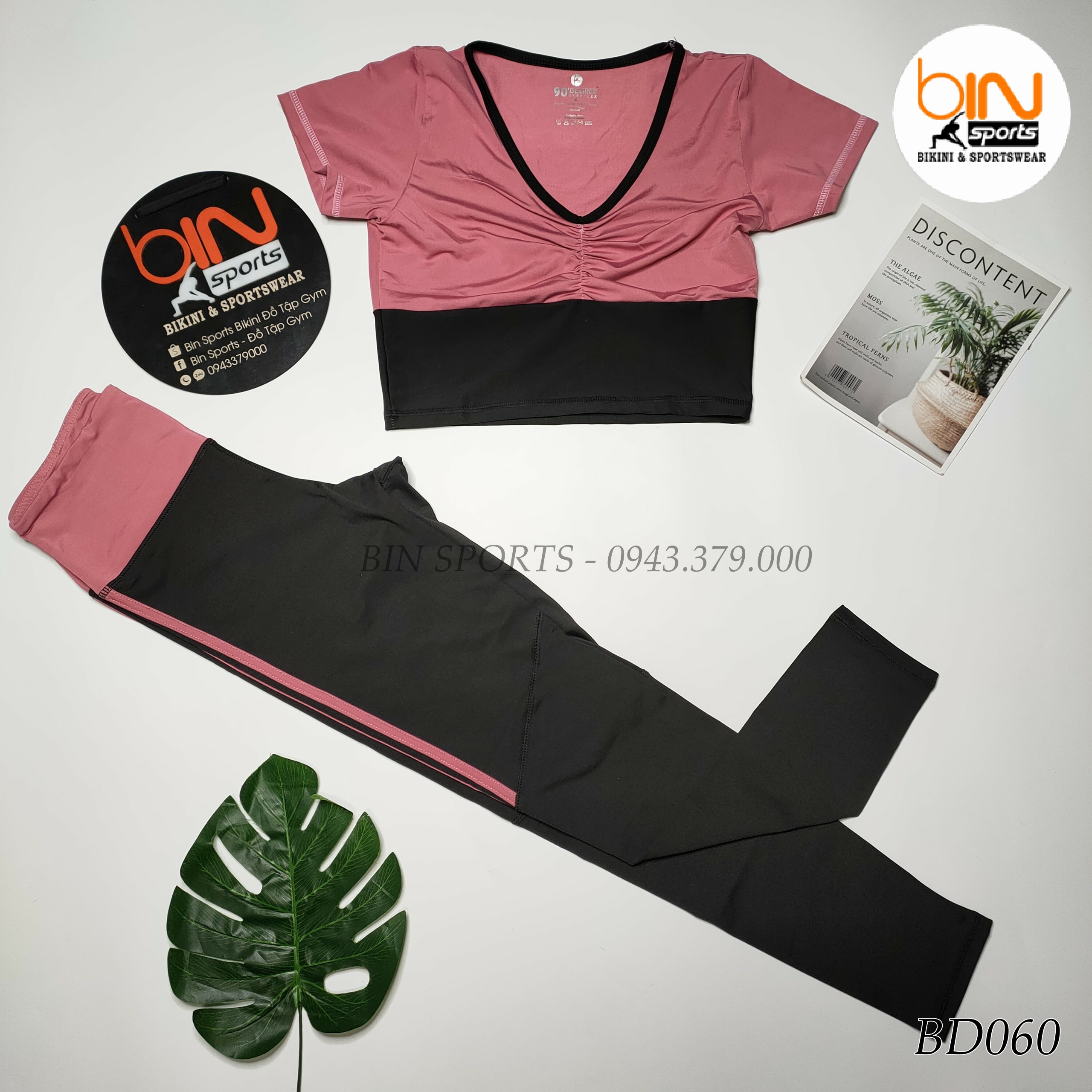 Sét Cop Nhúm Ngựcbộ đồ tập yoga gym aerobic thể thao Bin Sports BD060