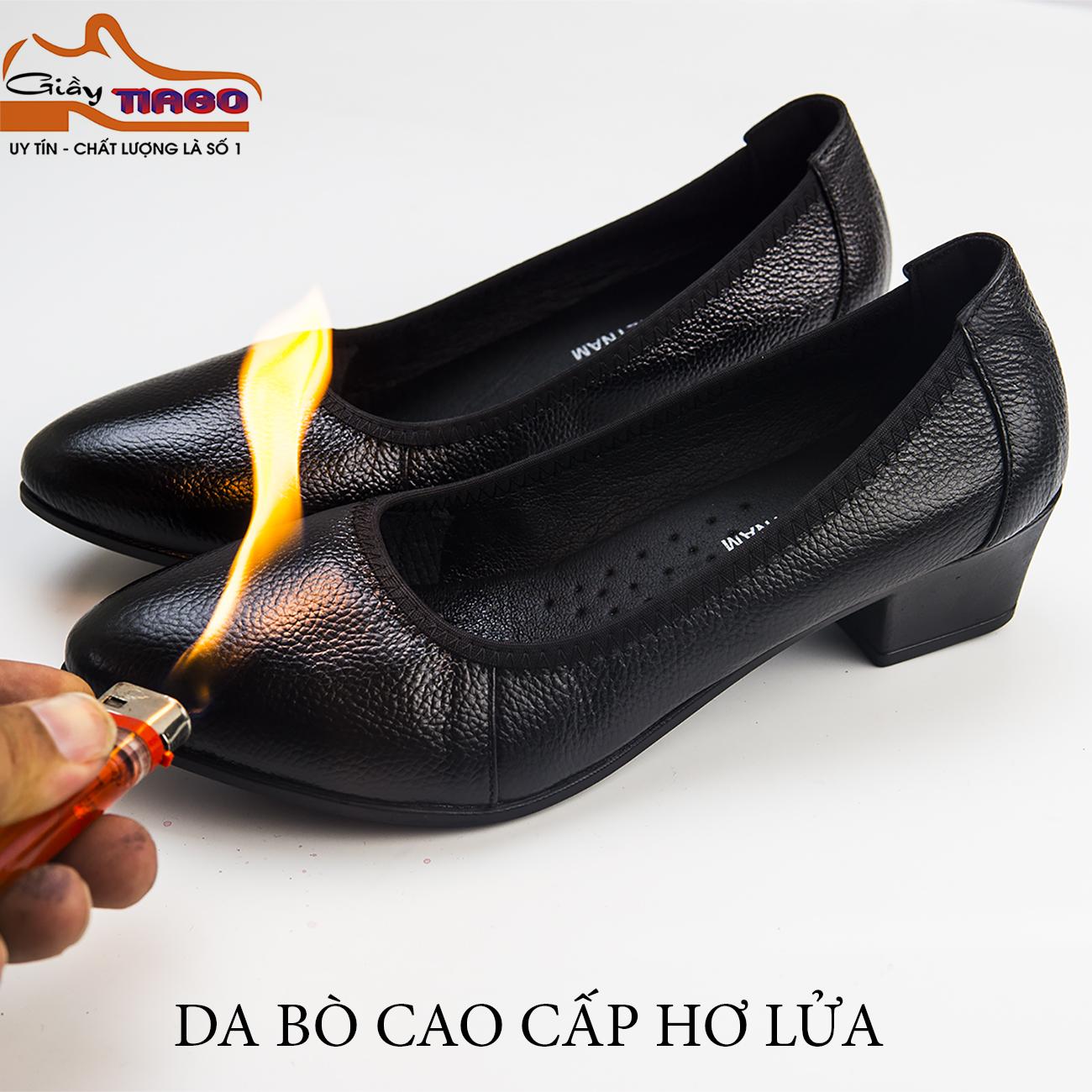 giày nữ công sở da bò 4cm  4PTA