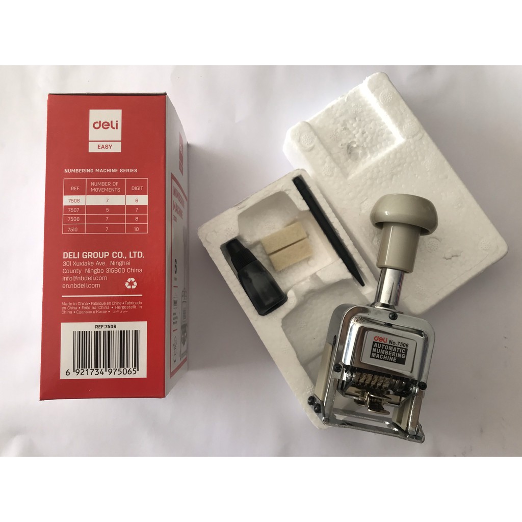[HCM]Dấu số nhảy tự động Deli 6 số - cao 5mm