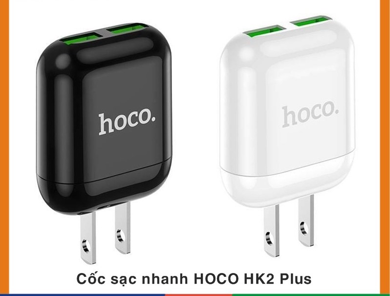 Cóc (Cổng) Sạc Nhanh Hoco HK2 plus/ Bộ sạc C86 3.4A 2 cổng USB
