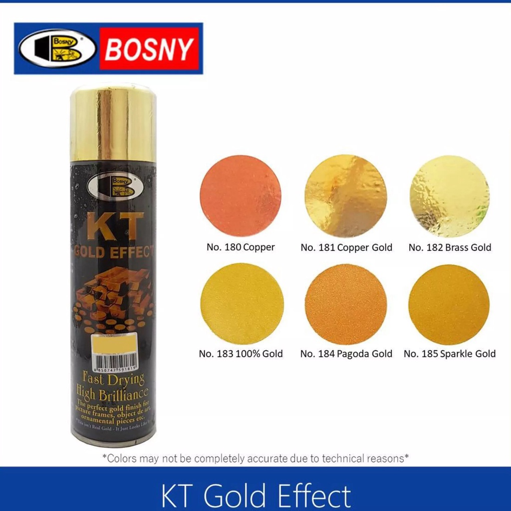 Sơn xịt hiệu ứng xi vàng Bosny Copper No.180