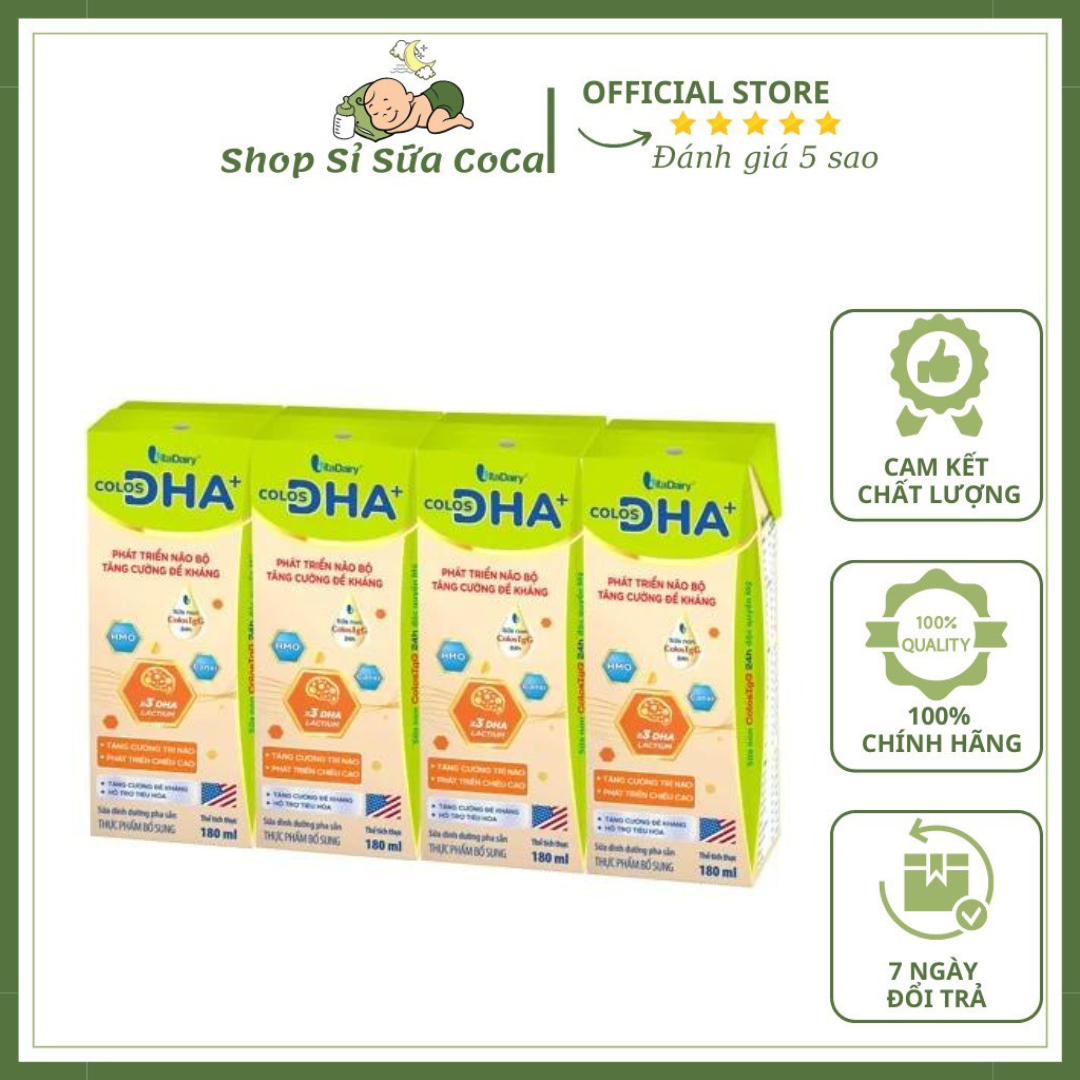 Sữa Bột Pha Sẵn Colos DHA+ 110ml/180ml - Thùng 48 hộp