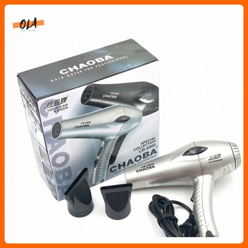 Máy sấy tóc chaoba 6900 bạc sấy bóng mượt tóc công xuất lớn - mỹ phẩm ola
