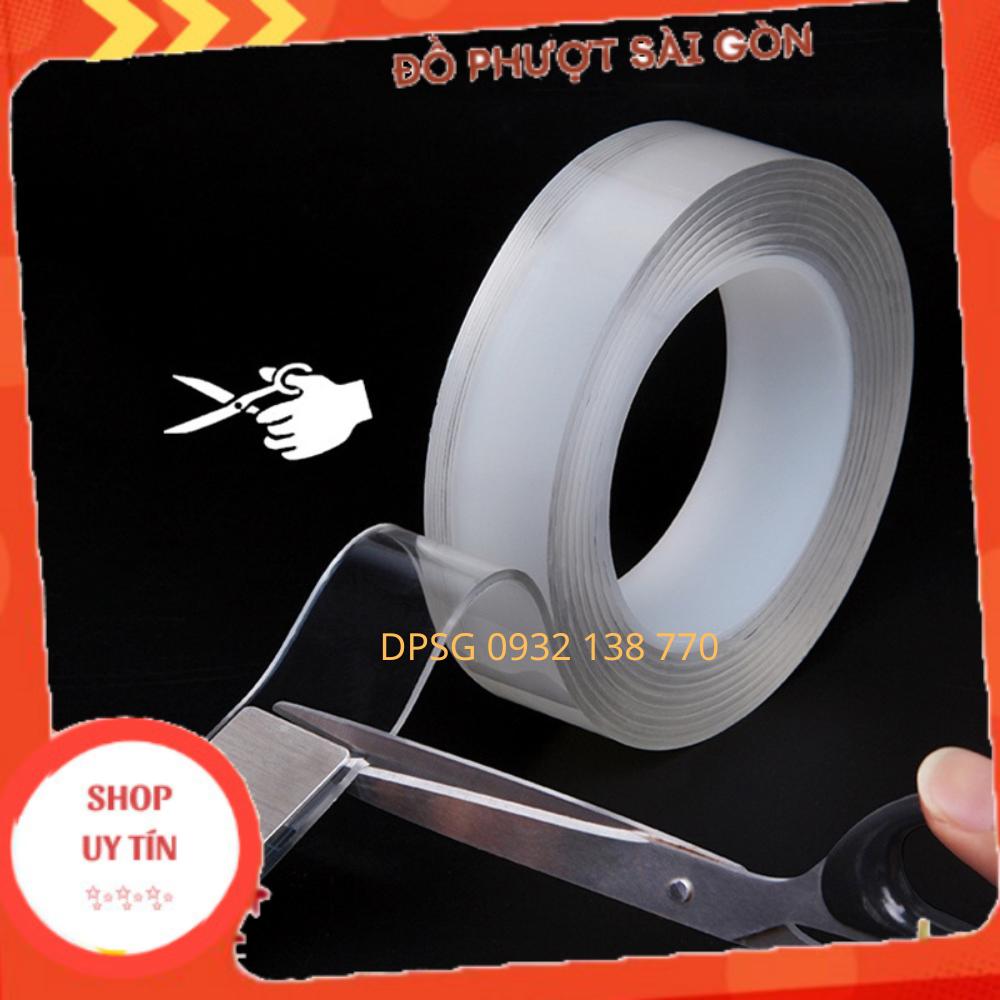 Cuộn Băng Keo 3M, Keo 3M 2 Mặt Siêu Dính Dài 2m