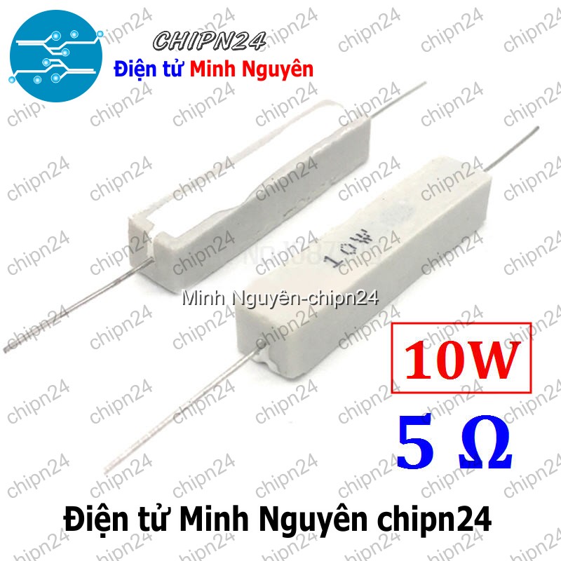 [2 con] (F333) Điện Trở Sứ 5R 10W - HH004853