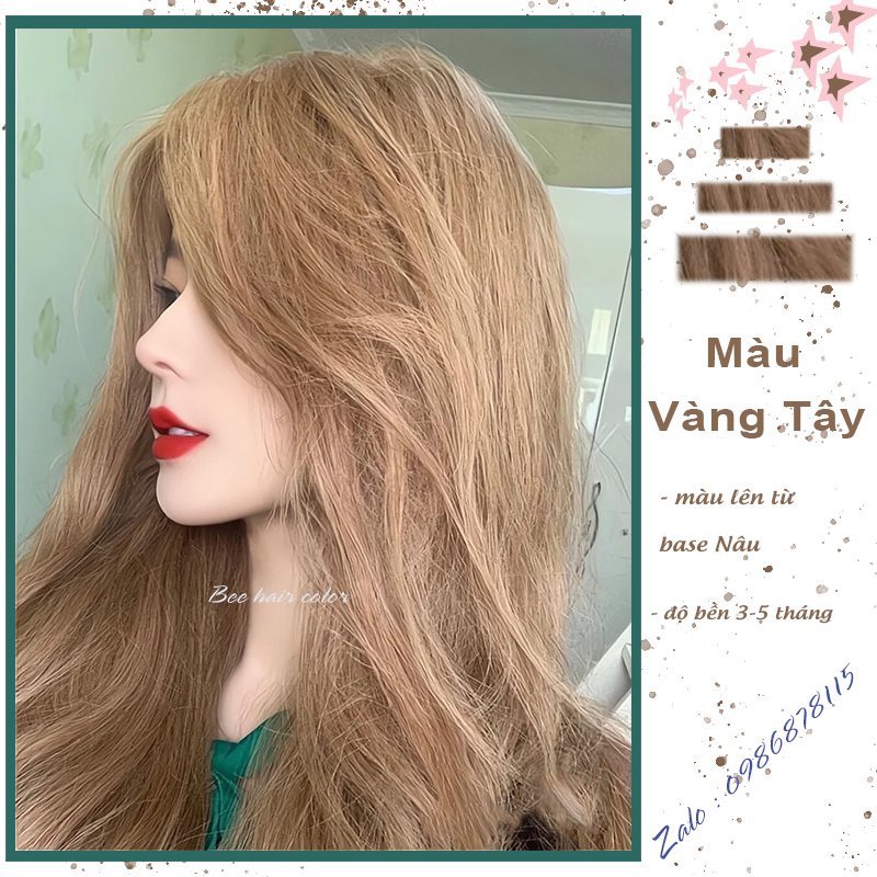 Thuốc Nhuộm Tóc Màu Vàng Tây [ tặng kèm trợ nhuộm + bao tay ]