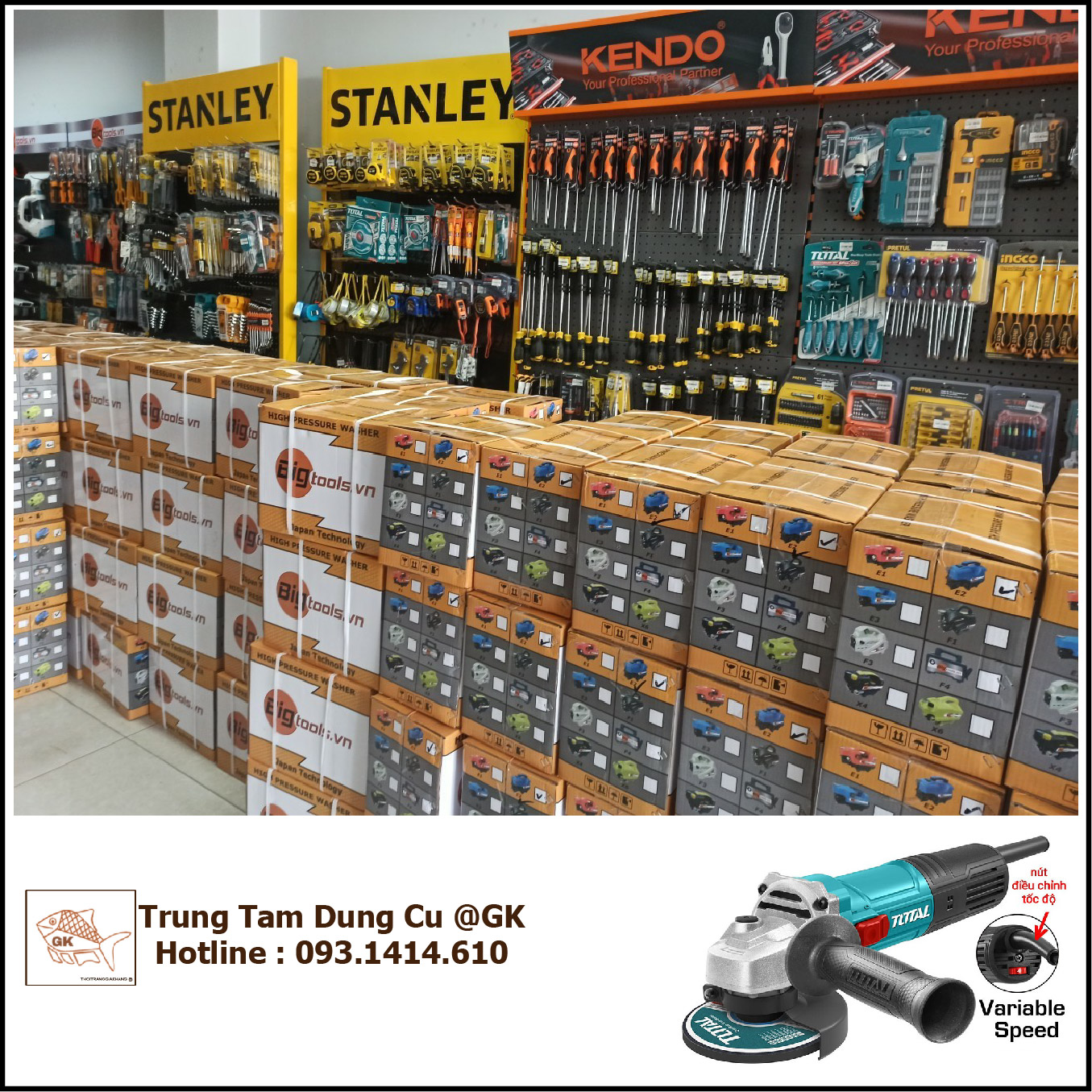 MÁY MÀI GÓC CÓ CHỈNH TỐC ĐỘ 850W TOTAL