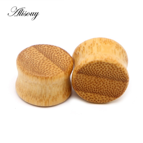 1 PC New Bamboo Wood Ear Plugs Gauges Earrings Women Men Flesh Tunnel Expander Piericing Stretcher Body Piercing Jewelry