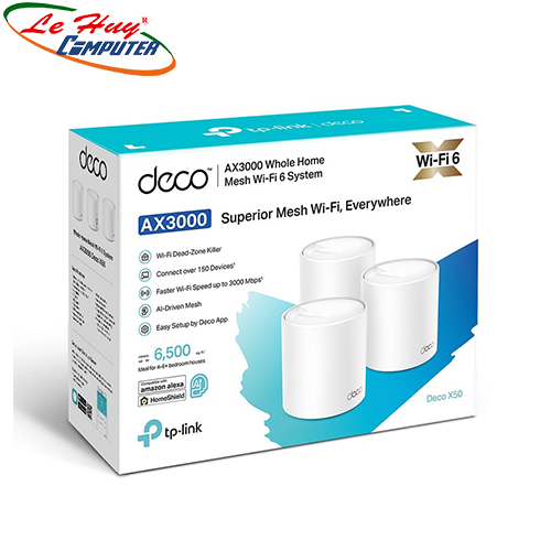 Router wifi mesh tp-link deco x50 3-pack wifi 6 ax3000mbps