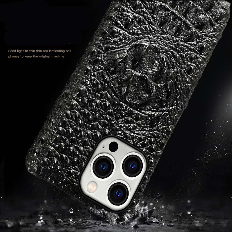 Ốp lưng da iphone 14 pro max vân gù cá sấu sang trọng