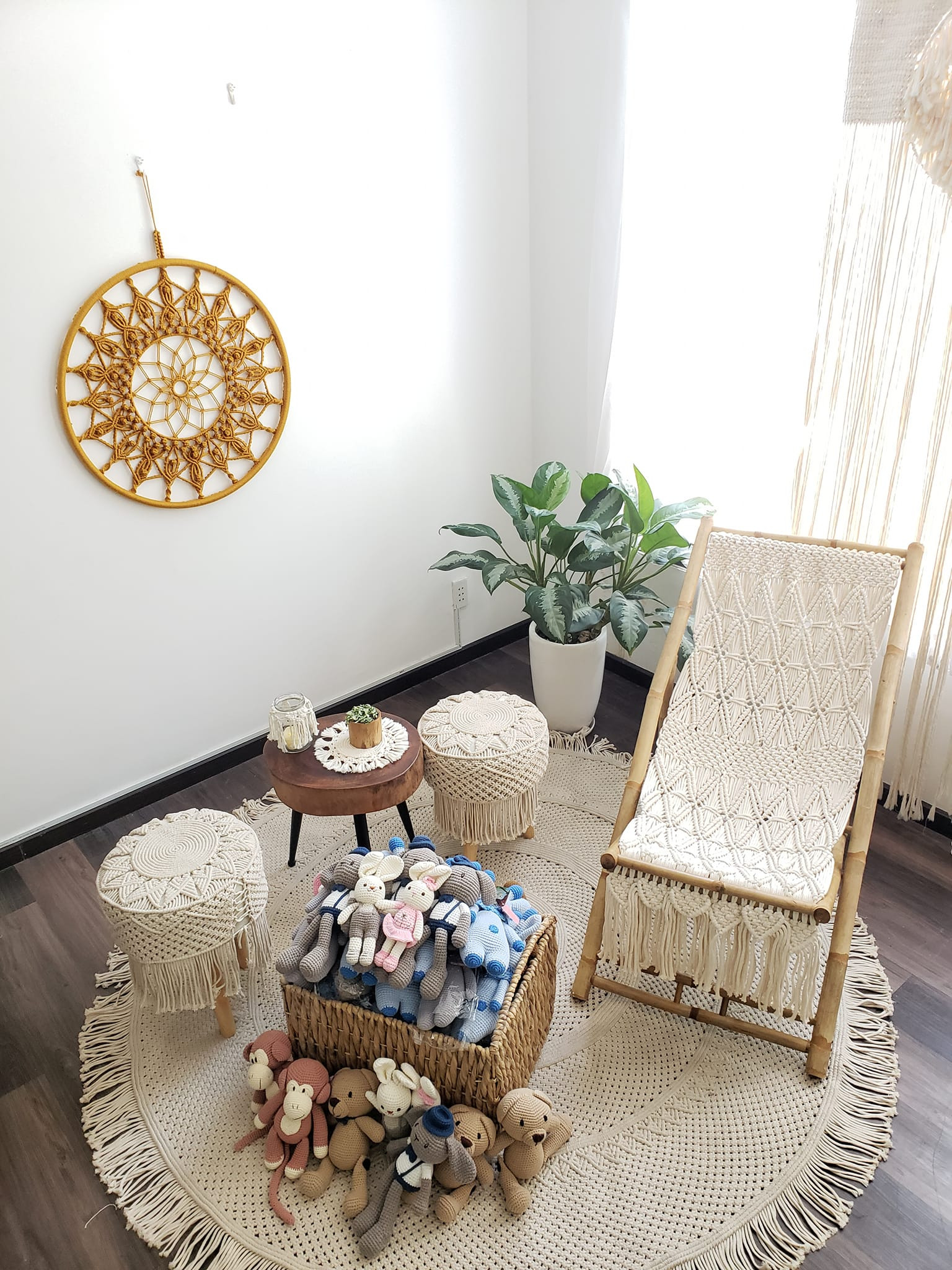 Khung ghế mây dùng đan ghế macrame