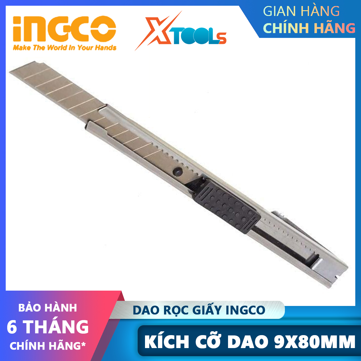 Ingco hkns1806 pulley knife | paper cutting knife 9x80mm blade total length 129mm cutting knife xtools