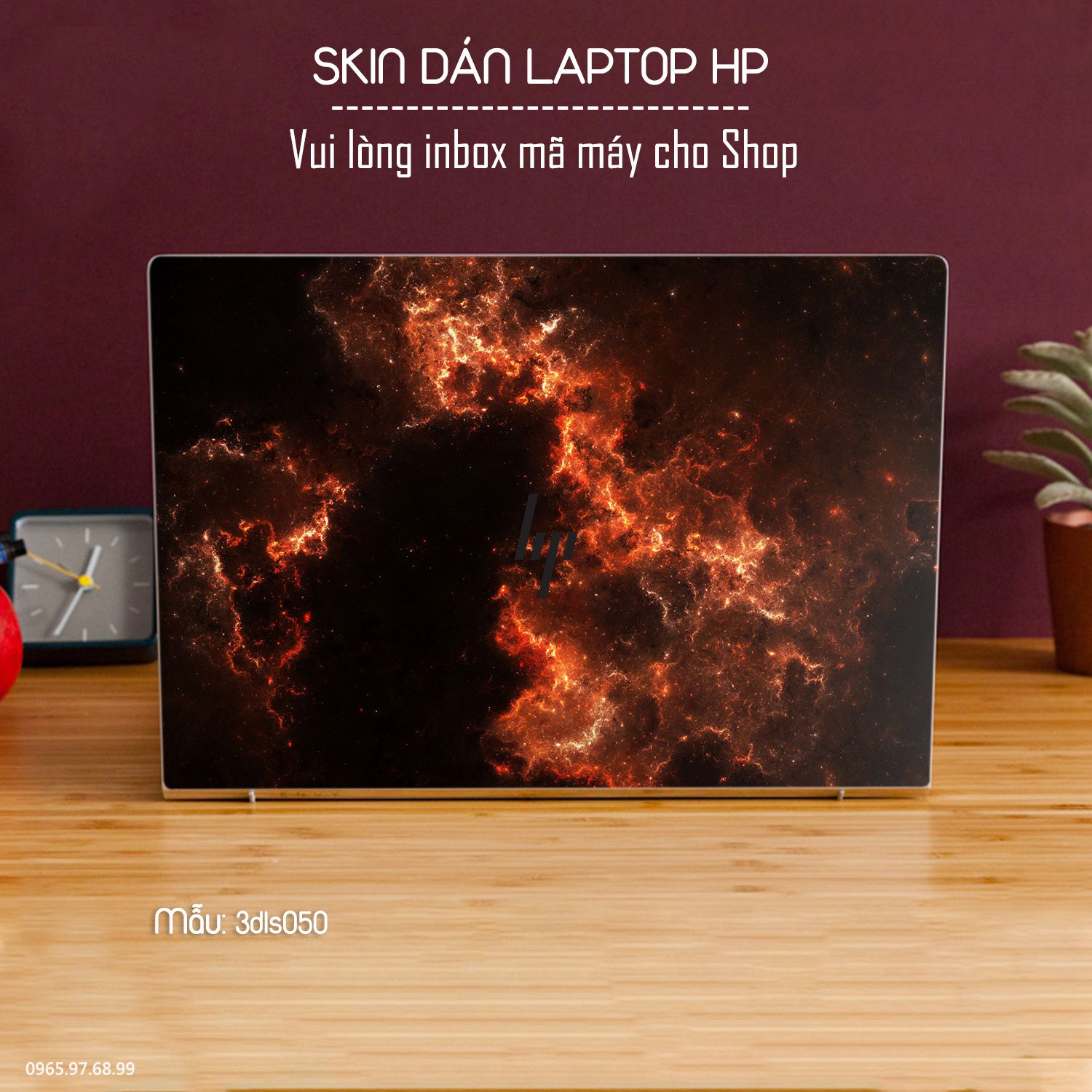 Decal Skin dán Laptop HP mẫu 3Ds (inbox mã máy cho shop)
