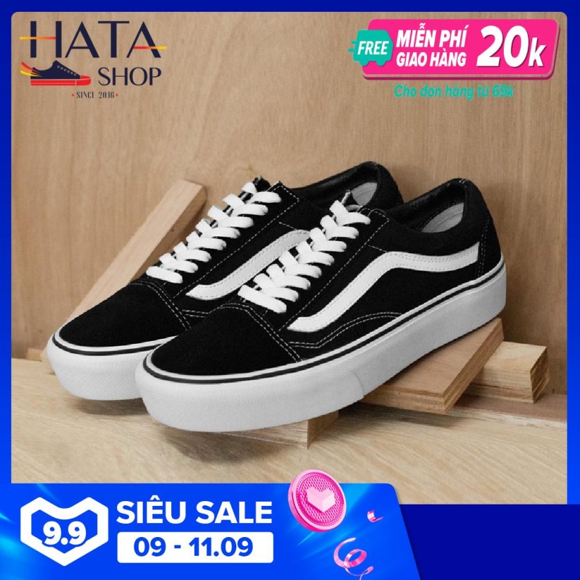 (Hàng VNXK) Giày sneaker nam nữ VANSS Hatashop màu đen trắng chất liệu vải cao cấp mang êm chân, Siêu bền, mang đi học, đi chơi cực đẹp, giày đôi mang cặp nam nữ sneaker, trẻ trung, năng động. giá rẻ