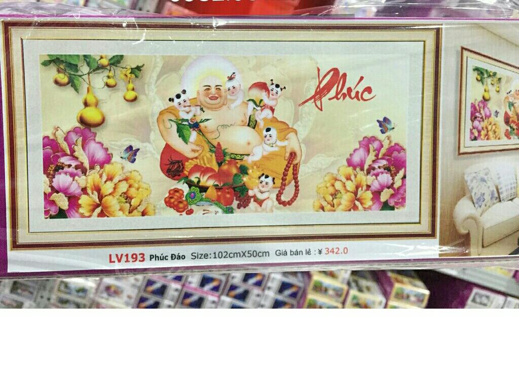 tranh đính đá PHÚC -PHẬT DI LẠC KT:102×50cm.