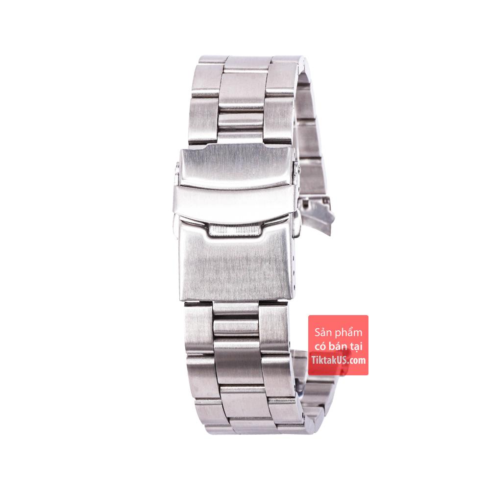 [HCM]Dây đồng hồ thép không gỉ cao cấp 2 đầu bo tròn khóa gài 2 lớp - size 18- 20 - 22mm