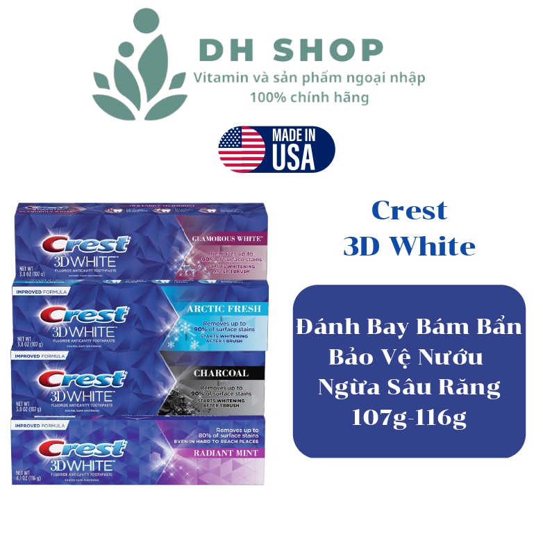 Kem đánh răng trắng răng CRest 3D White 107g - DHShop