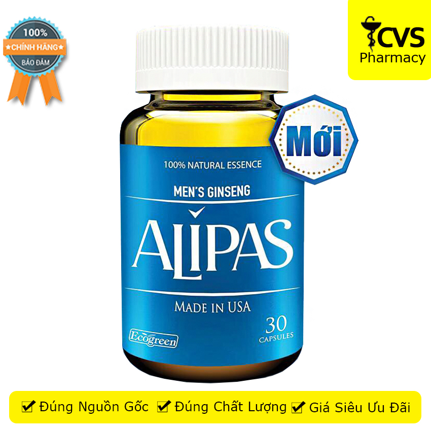 Mens Gingsen Alipas - Sâm Alipas (Mới) Hộp 30 viên giúp tăng cường sinh lý giữ vững phong độ - CVSpharmacy
