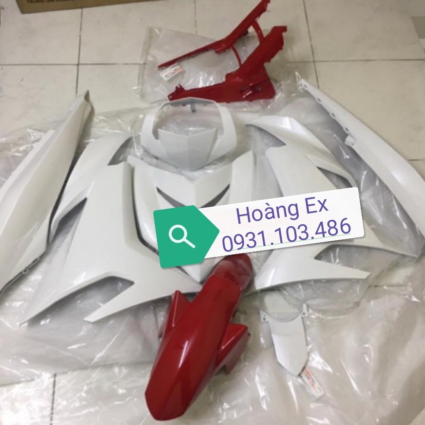 [HCM]Dàn áo Exciter 150 full trắng đỏ