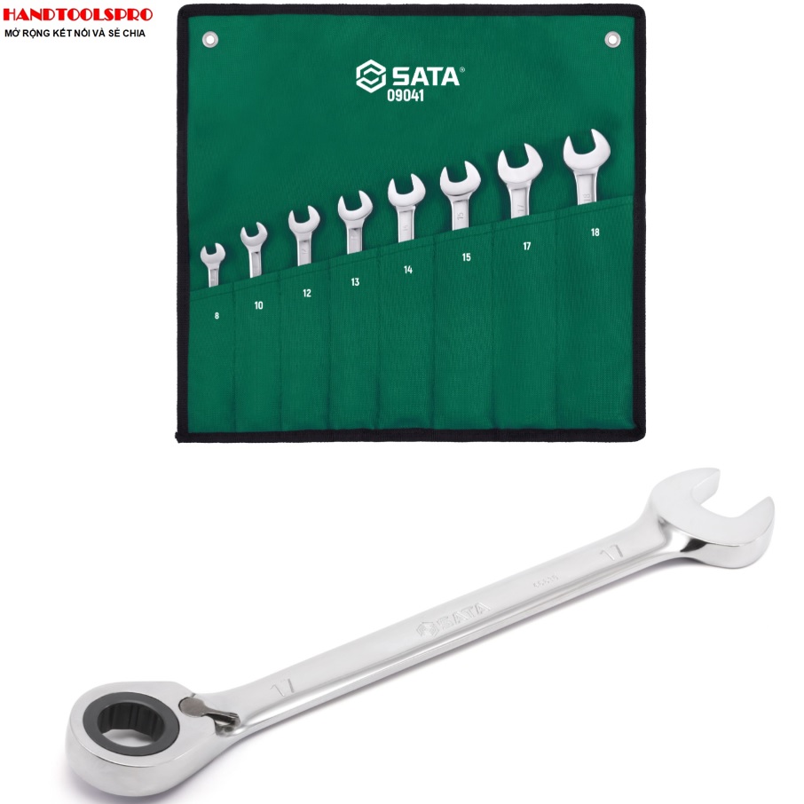 Bộ cờ lê tự động có khóa điều chỉnh 8-18mm sata 09041