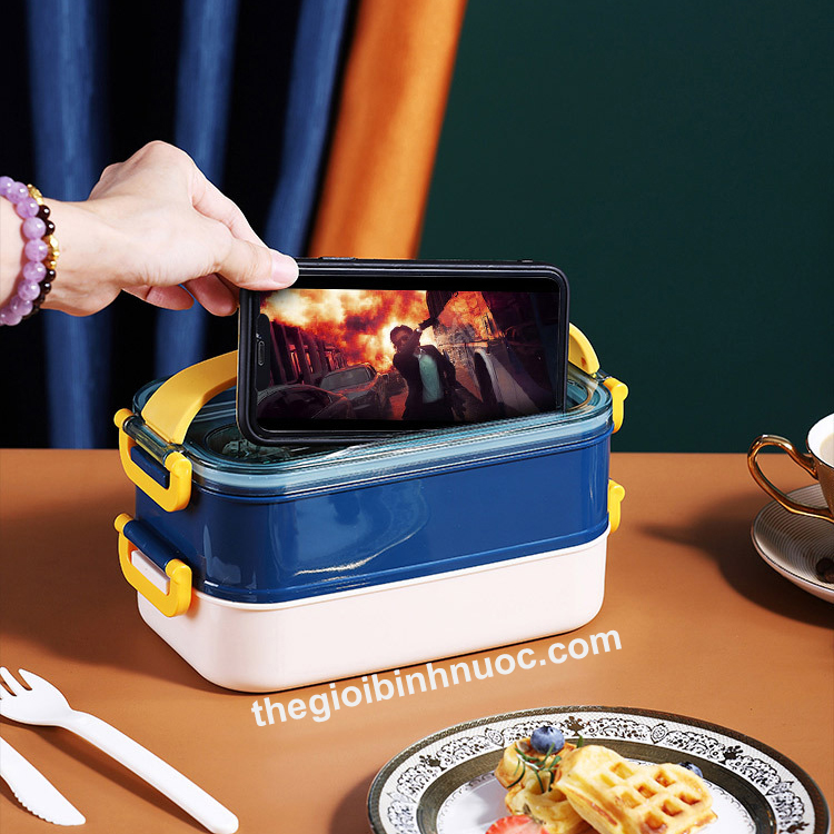 Hộp cơm giữ nhiệt văn phòng 2 ngăn 1l6 h112