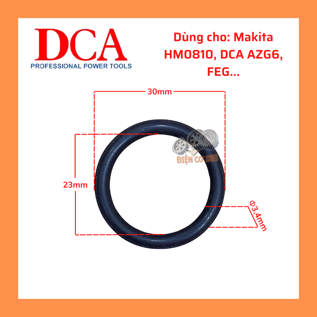 (Combo 2 cái hàng DCA) sin piston đục MAKITA 0810, DCA AZG6S (Piston Ring 30X3.4 MM, 412053-1)